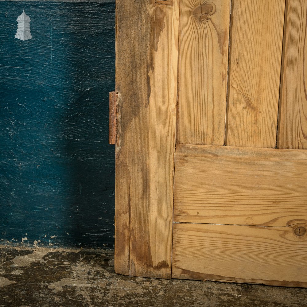 Cottage Door, 19th C Paneled Pine with Stop Chamfer Detail