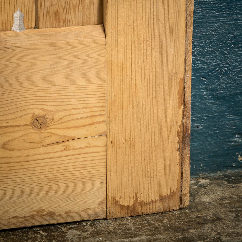 Cottage Door, 19th C Paneled Pine with Stop Chamfer Detail