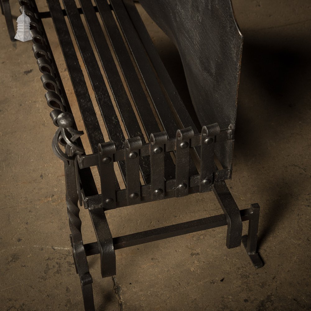 Fire Grate with Andirons, Cast Iron