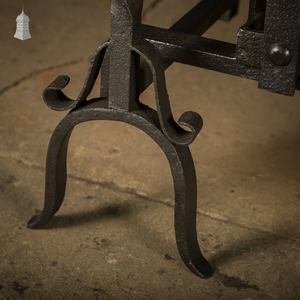 Fire Grate with Andirons, Cast Iron