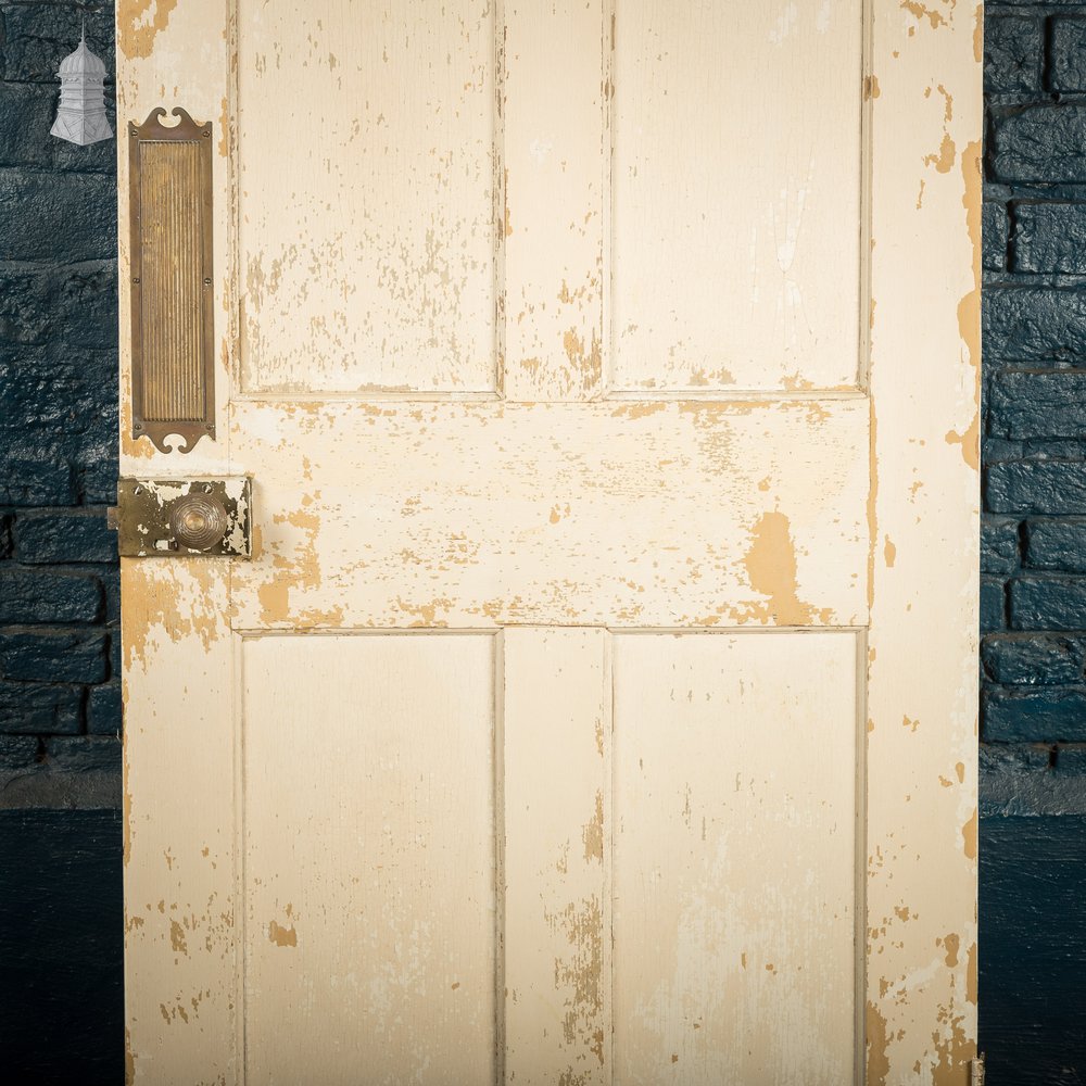 Moulded Panel Door, 4 Panel, Distressed Paint