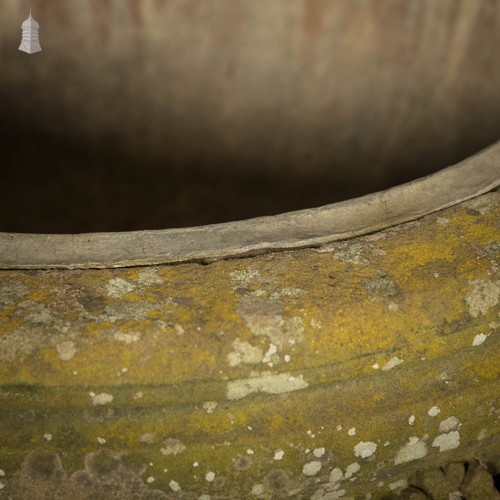 Sandstone Carved Font, Weathered Appearance