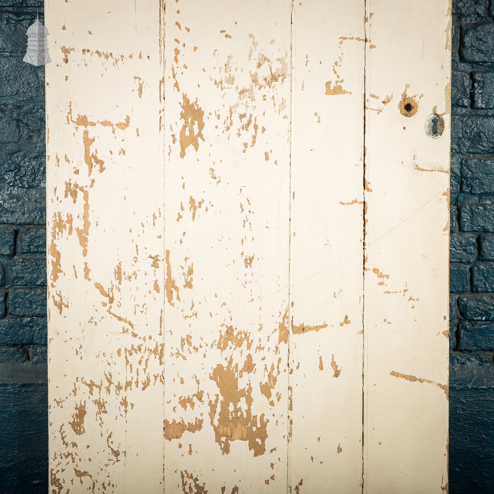 Ledged Cottage Door, Distressed White Paint