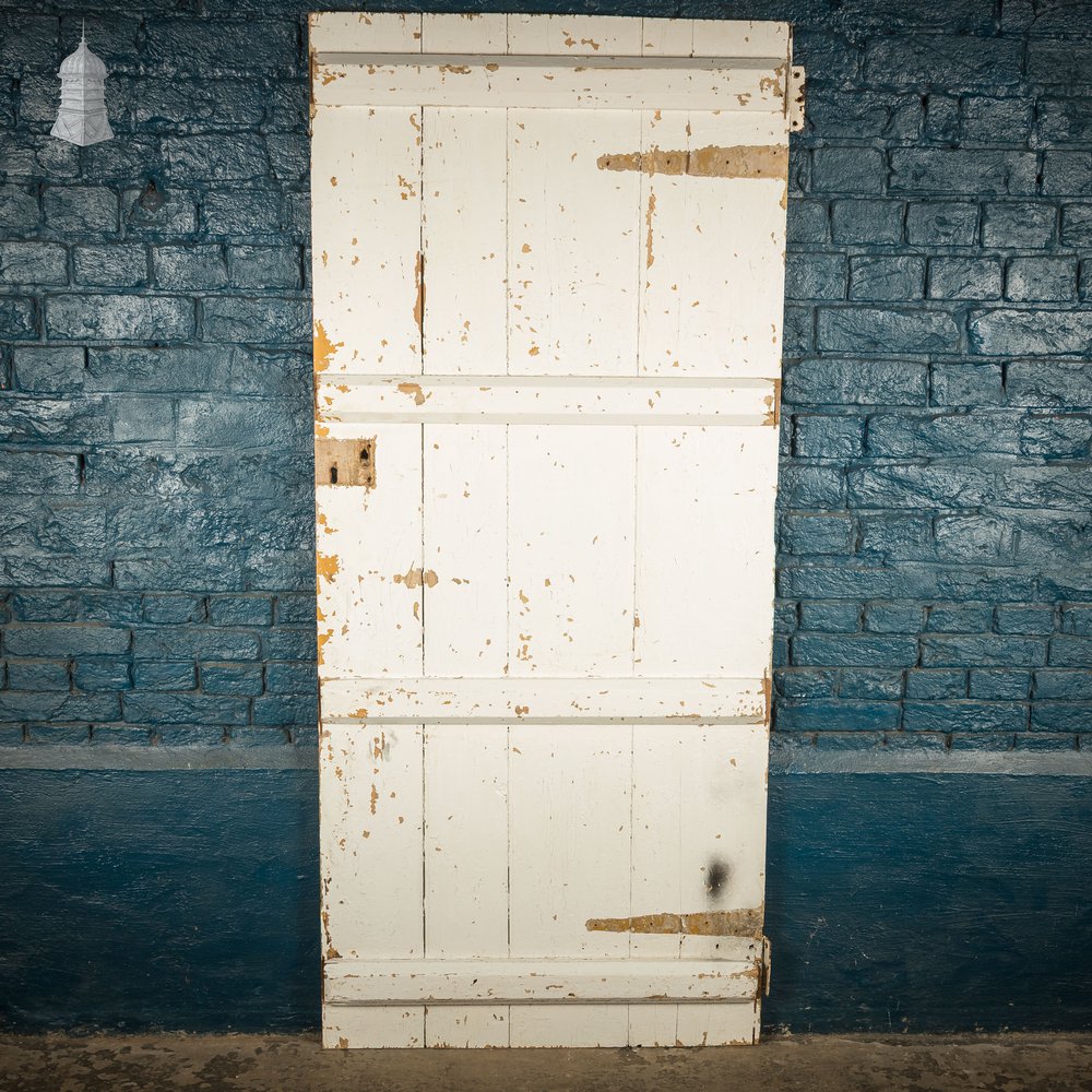 Ledged Cottage Door, Distressed White Paint