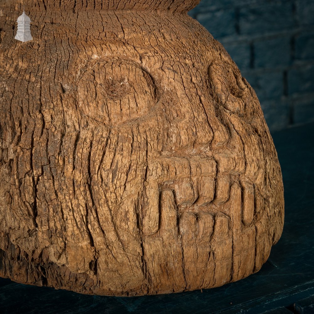 Tribal Totem Head, Carved Wooden