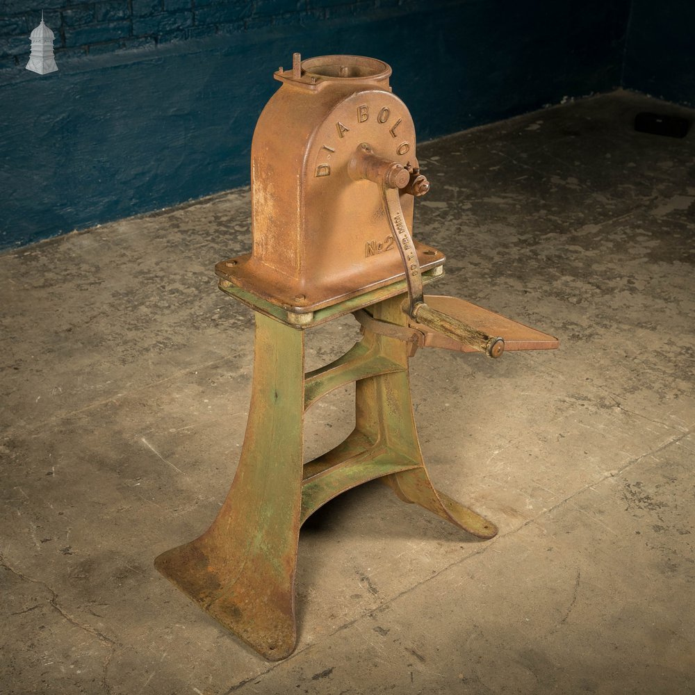 Upright Machine Base with Crank Handle, Cast Iron