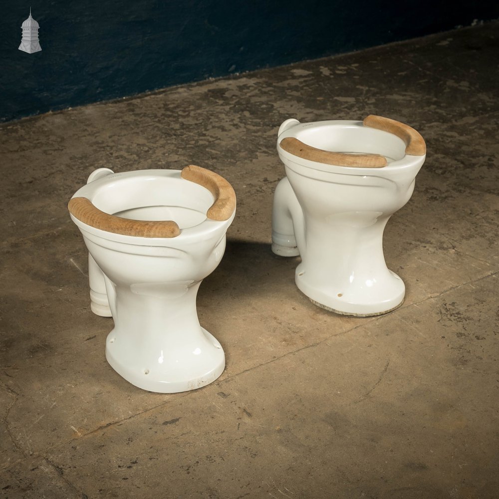 Pyramid Toilet Pan, Set of Two with Pine Seat Pads