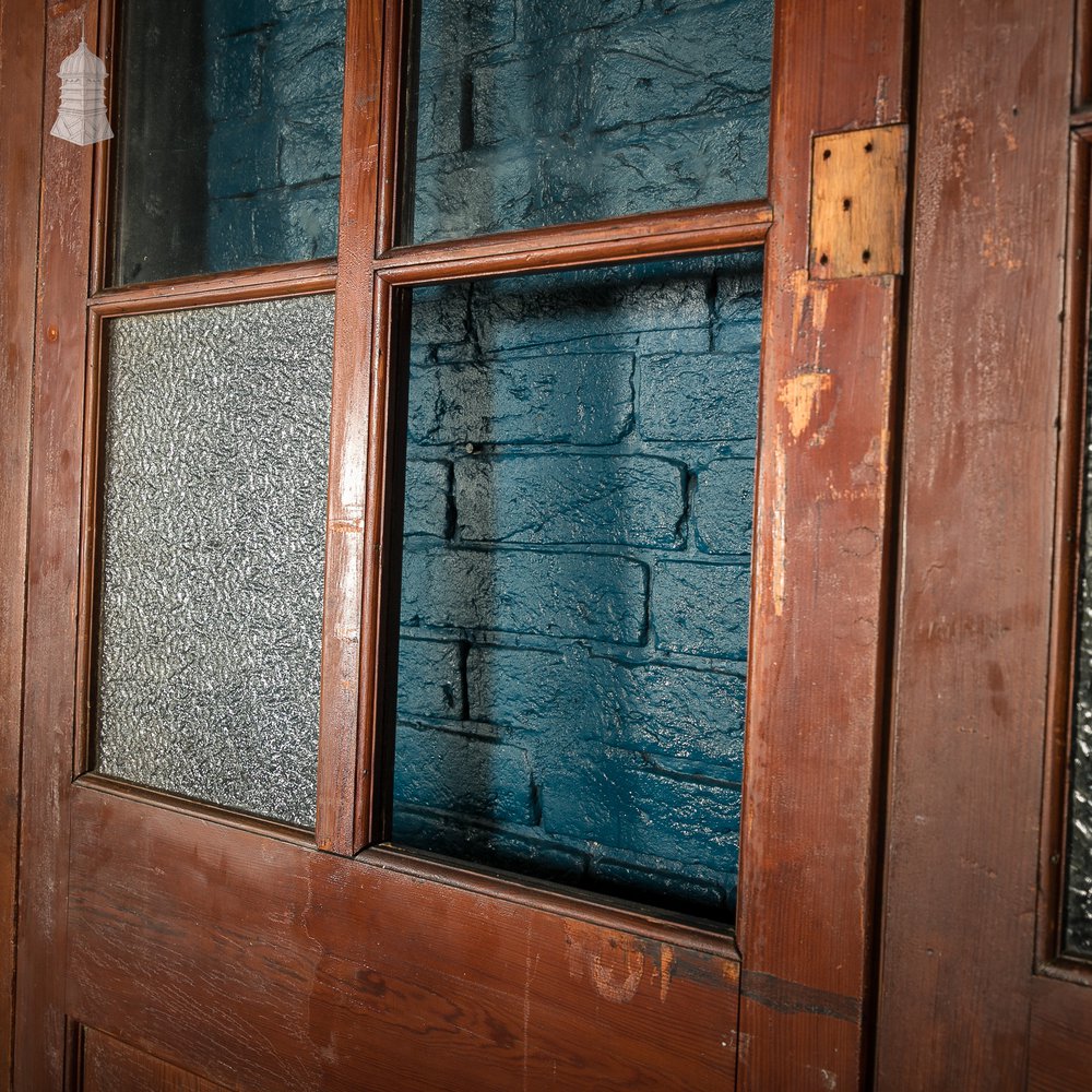 Bifold Room Divider, 19th C Glazed Pitch Pine