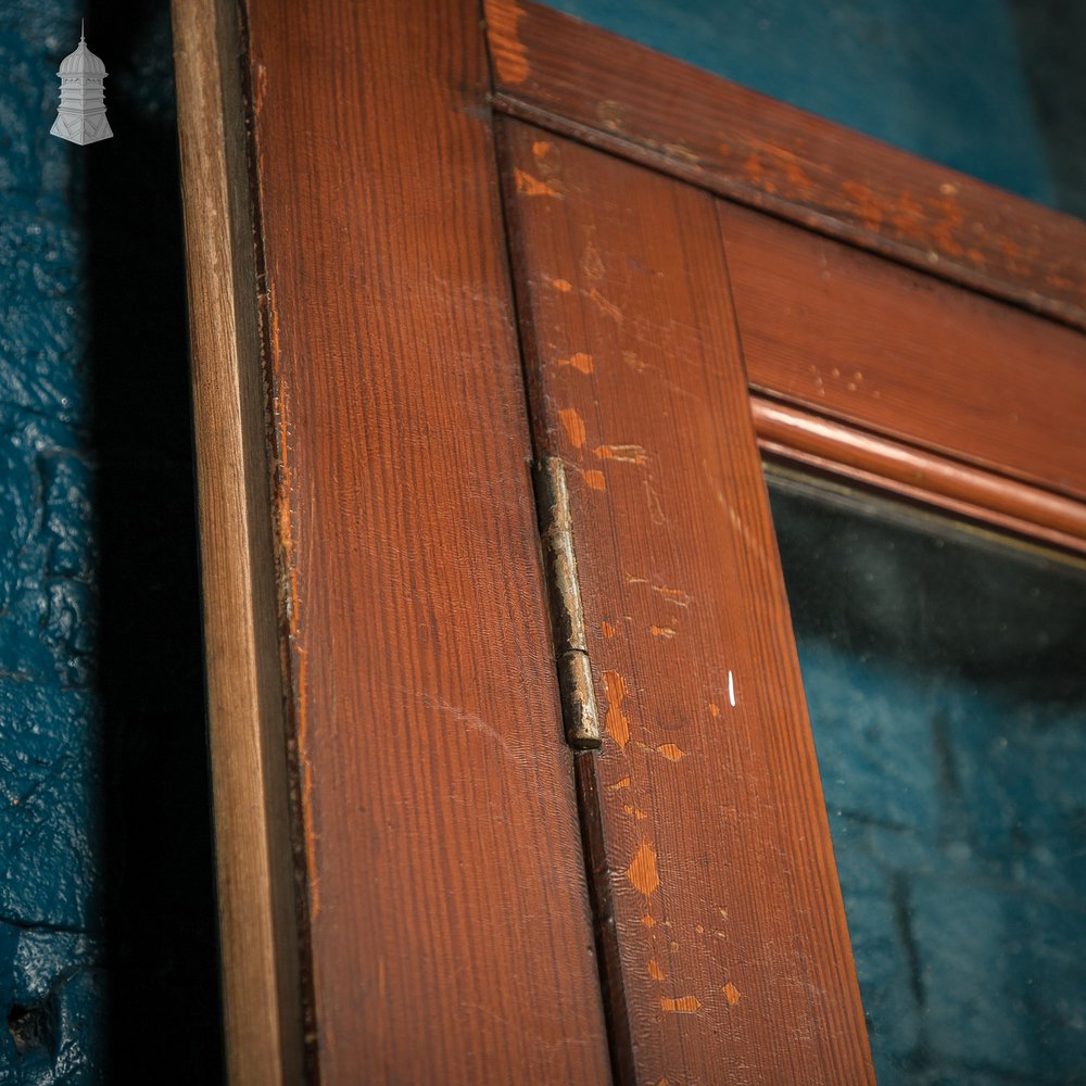 Bifold Room Divider, 19th C Glazed Pitch Pine