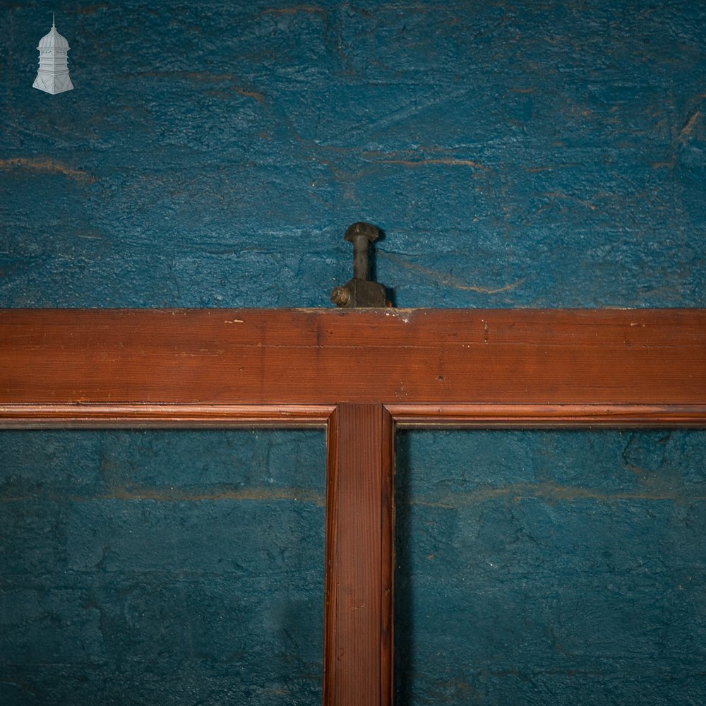 Bifold Room Divider, 19th C Glazed Pitch Pine