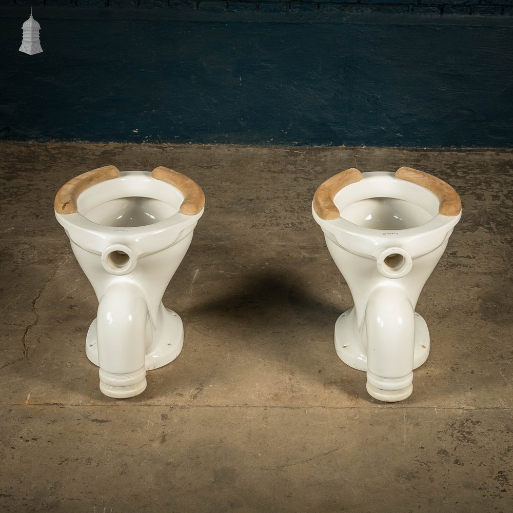 Pyramid Toilet Pan, Set of Two with Pine Seat Pads