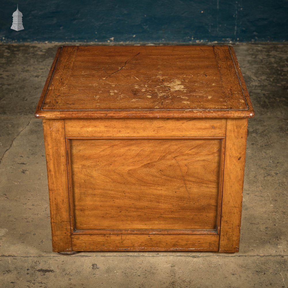 19th C Commode, Mahogany with Blue and White Glazed Ceramic Bowl