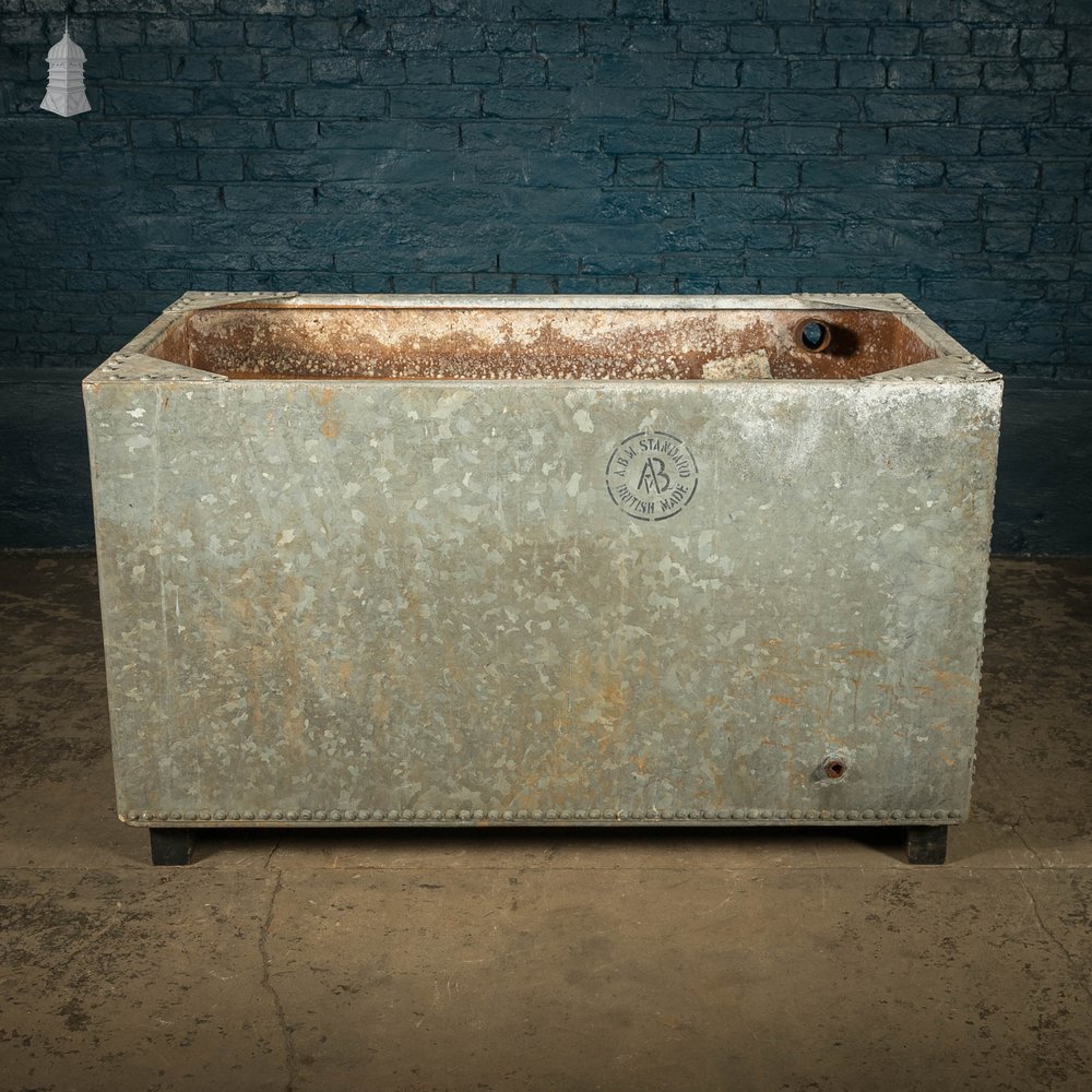 Galvanised Steel Tank with Rivets Marked London Made