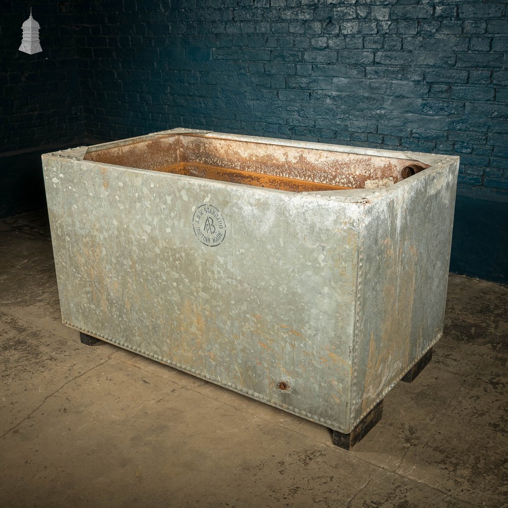 Galvanised Steel Tank with Rivets Marked London Made