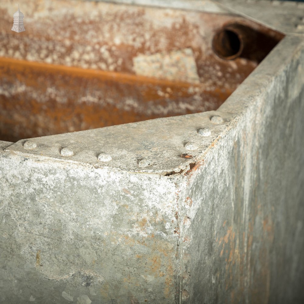 Galvanised Steel Tank with Rivets Marked London Made