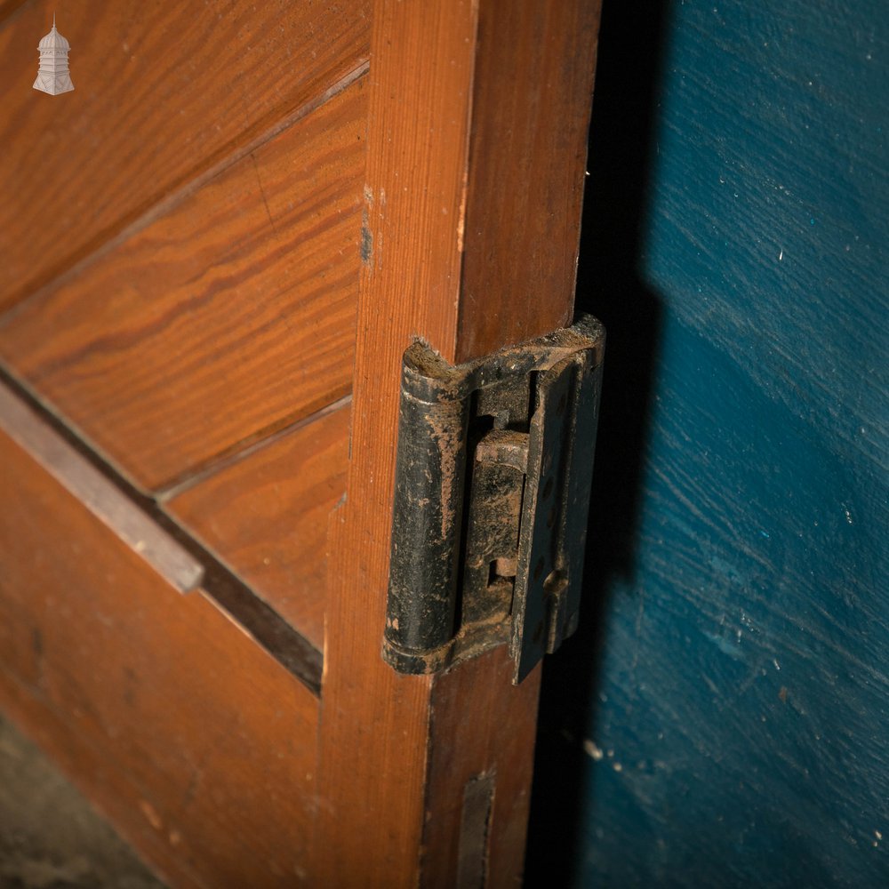 Pitch Pine Church Doors, Pair of Framed Plank Doors with Two Way Hinges