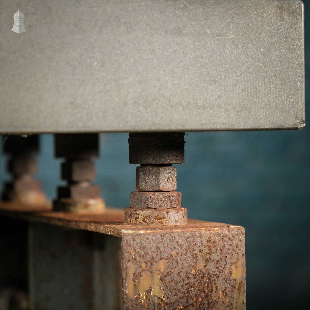 Industrial Surface Table, Granite Top on Angle Iron Base