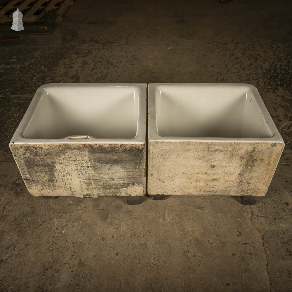 Belfast Laundry Sinks, Pair of 19th C Butler Sinks