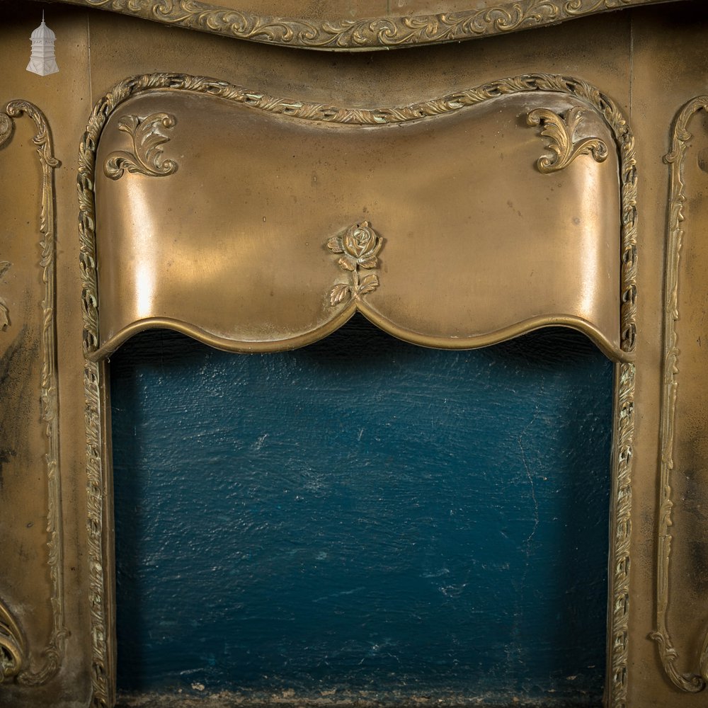 Brass Fireplace Insert, 19th C French Brass Plated