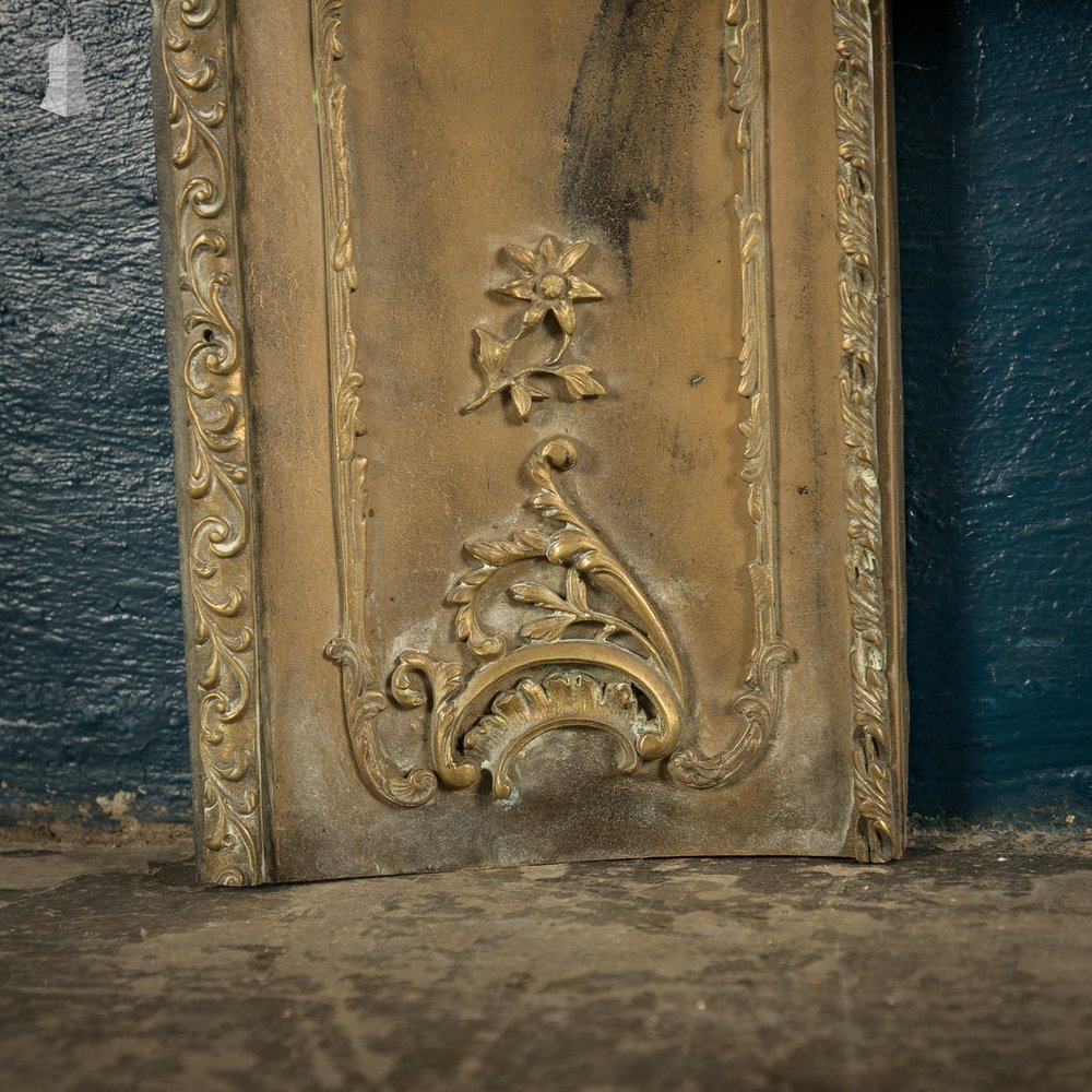 Brass Fireplace Insert, 19th C French Brass Plated