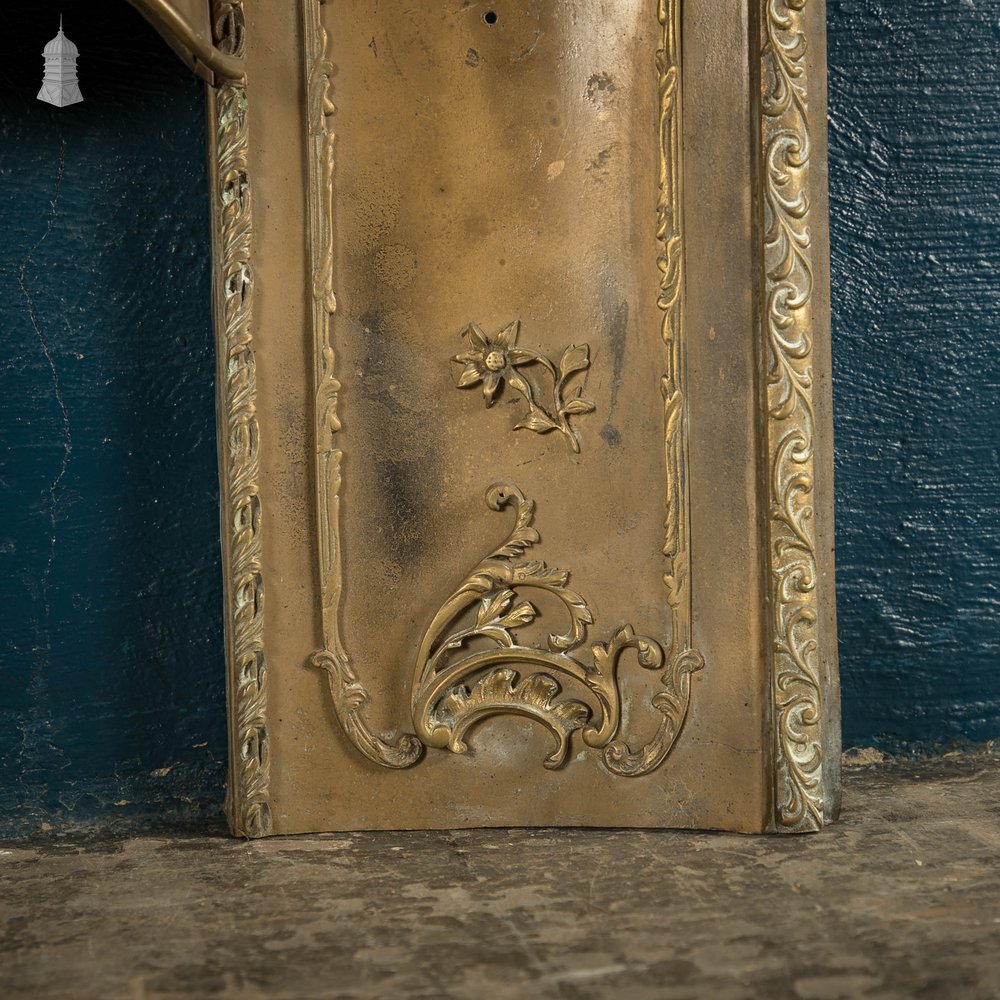 Brass Fireplace Insert, 19th C French Brass Plated