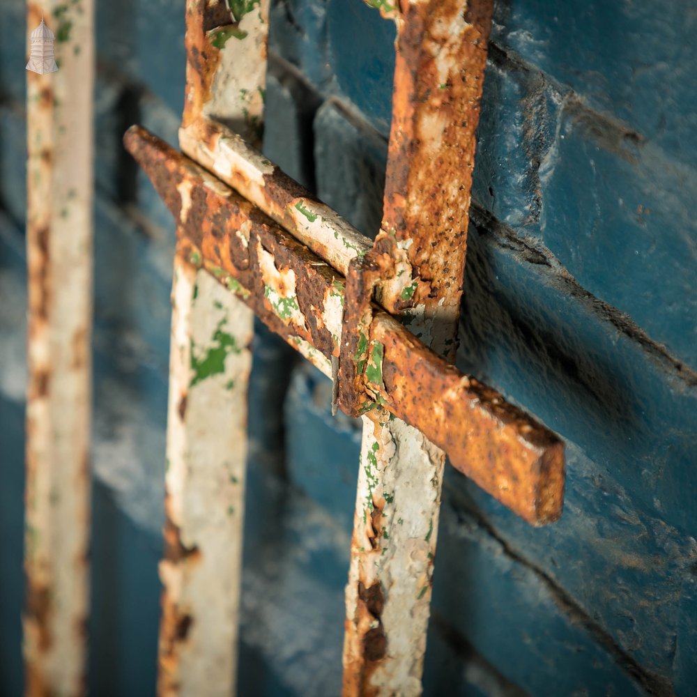 Wrought Iron Gate, Regency, White Distressed Paint