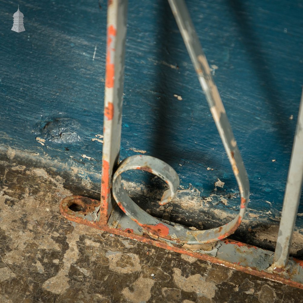 Wrought Iron Driveway Gates, Pair of 20th C Gates with Distressed Paint Finish