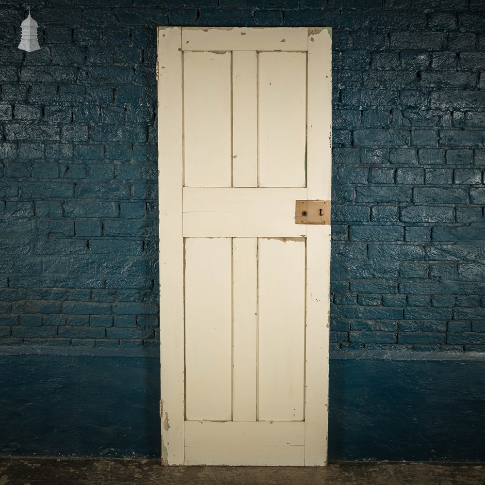 Pine Paneled Door, 4 Panel, White Painted