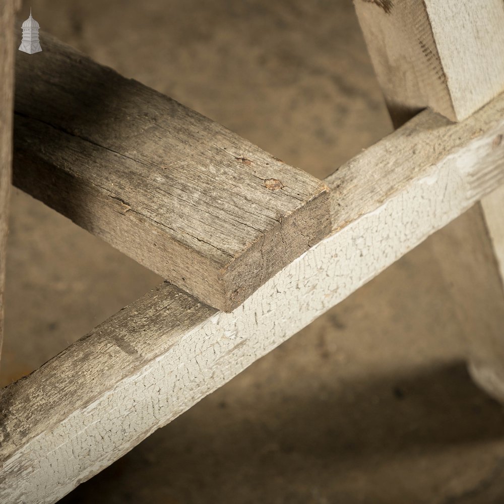 Vintage Wooden Trestles, Pair of Rustic Workshop Trestles