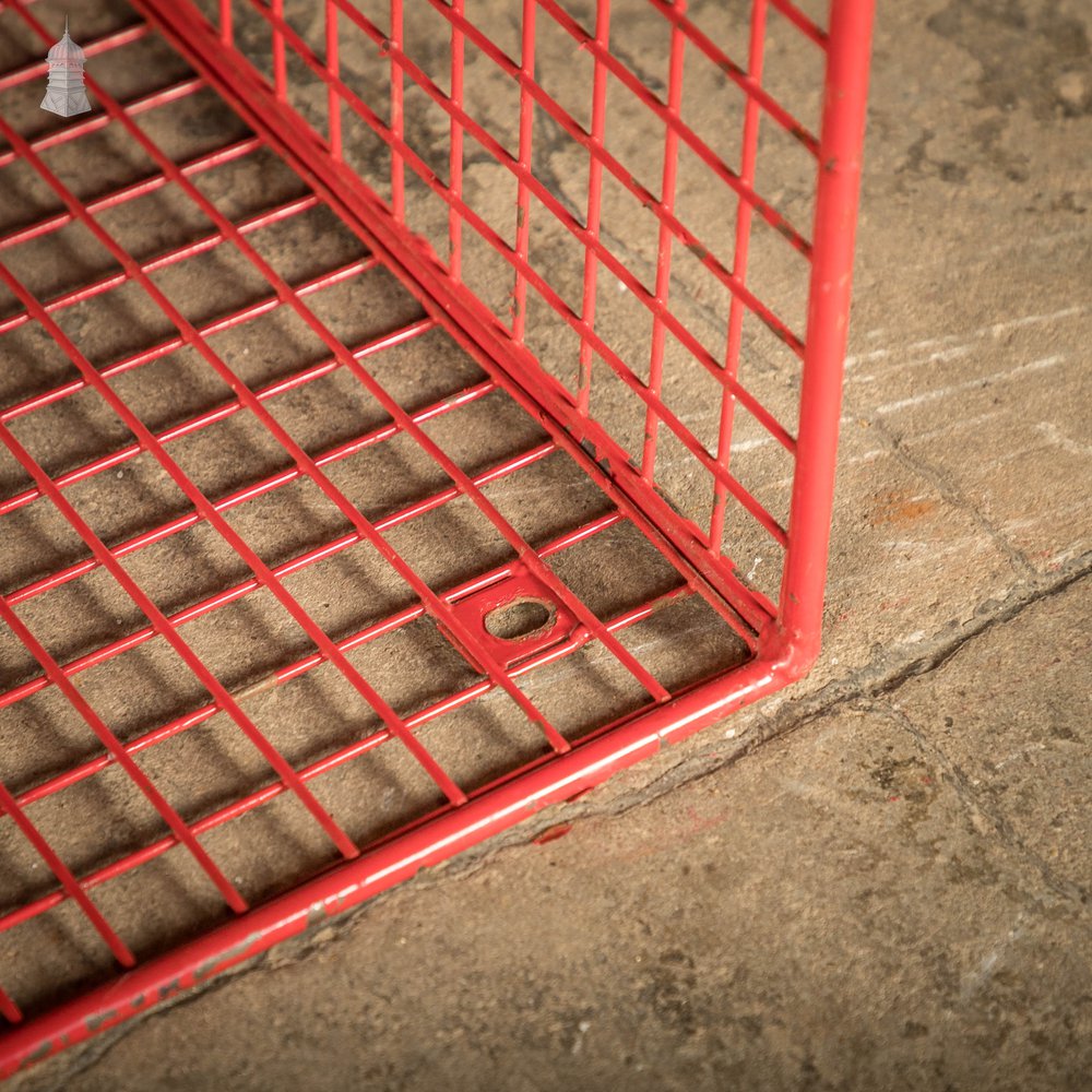 Vintage Pigeonholes, Red Wire Mesh Pigeon Hole Shelving Unit