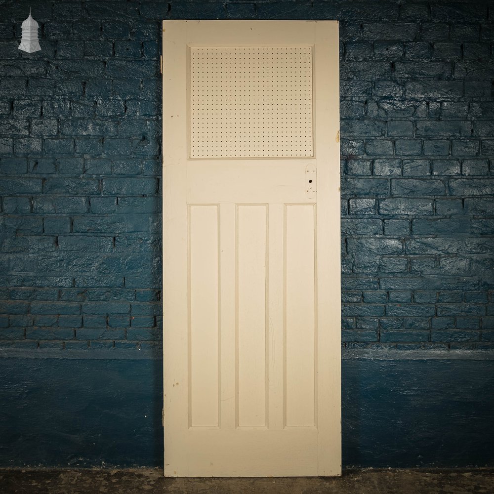 Pine Panelled Door, Fitted with a Pegboard Panel