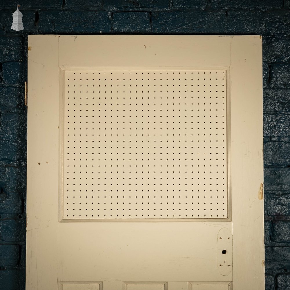 Pine Panelled Door, Fitted with a Pegboard Panel