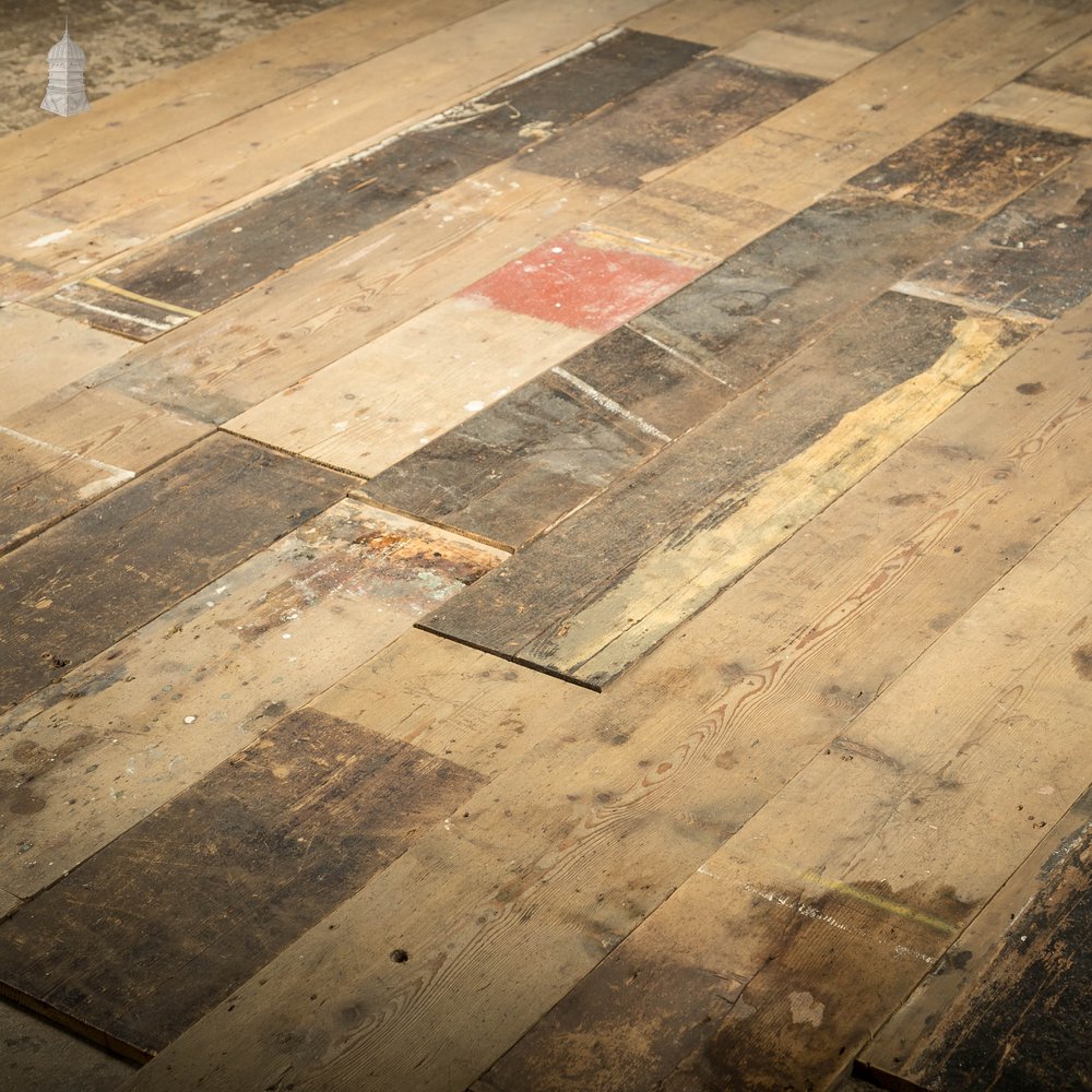 Reclaimed Pine Floorboards, 8.75" Wide Original Georgian Floorboards, Batch of 35 Square Metres