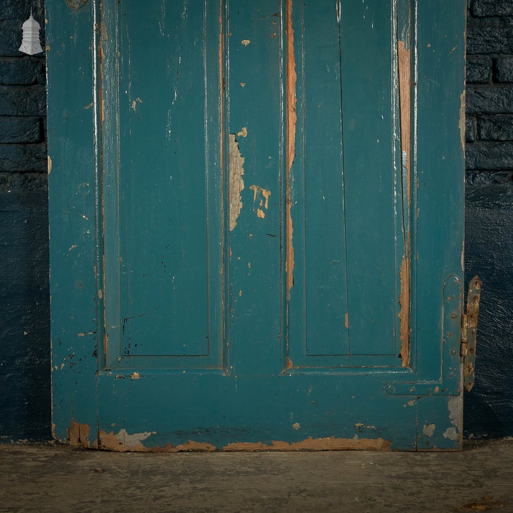 Pine Panelled Door, 4 Panel Blue Painted