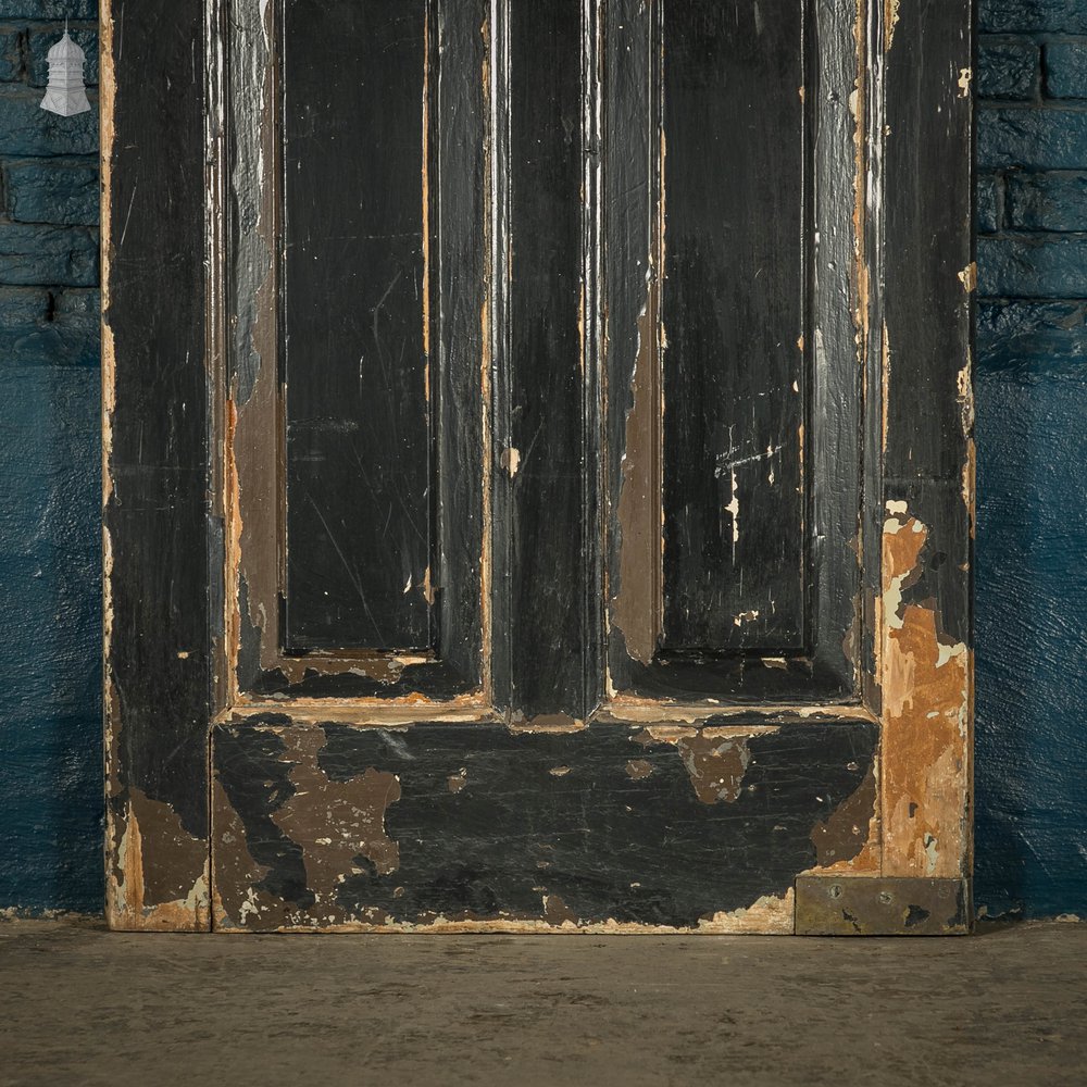 Half Glazed Door, Victorian Panelled Distressed Paint Finish