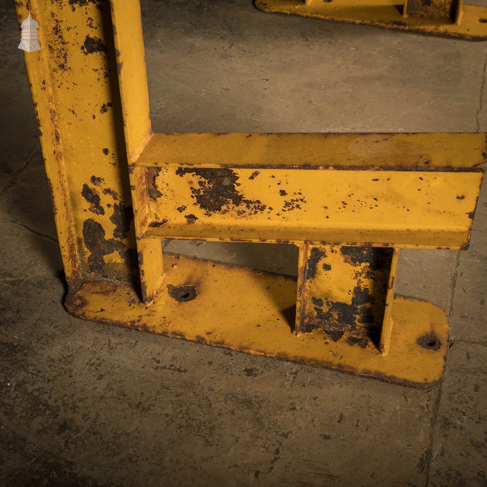 Industrial Pipe Racks, Pair of Yellow Heavy-Duty Cantilever Racks