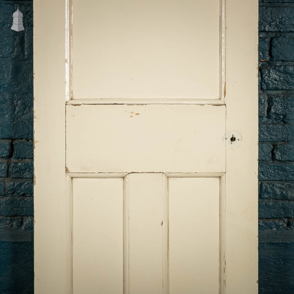 Pine Panelled Door, White Painted 4 Panel Door