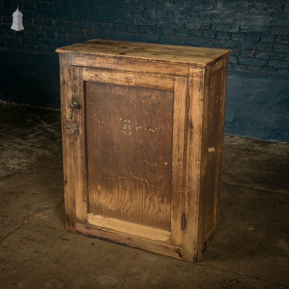 Pine Industrial Cupboard, Small Workshop Cabinet