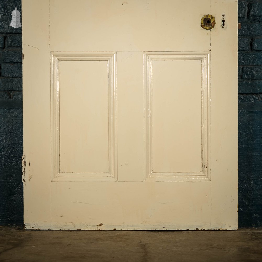 Pine Panelled Door, Moulded 6 Panel, White and Black Painted Finish