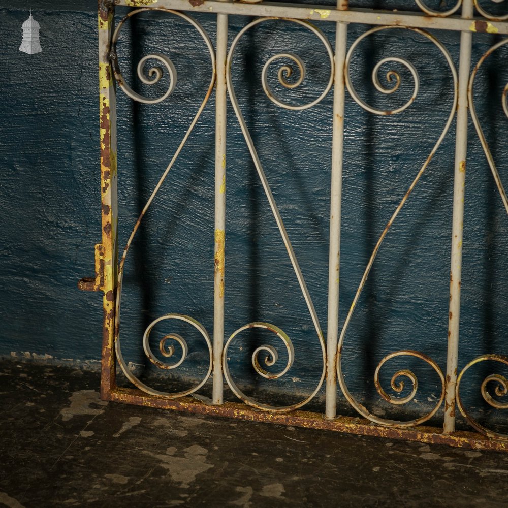 Driveway Gates, Wrought Iron Scroll Design with Distressed Paint Finish