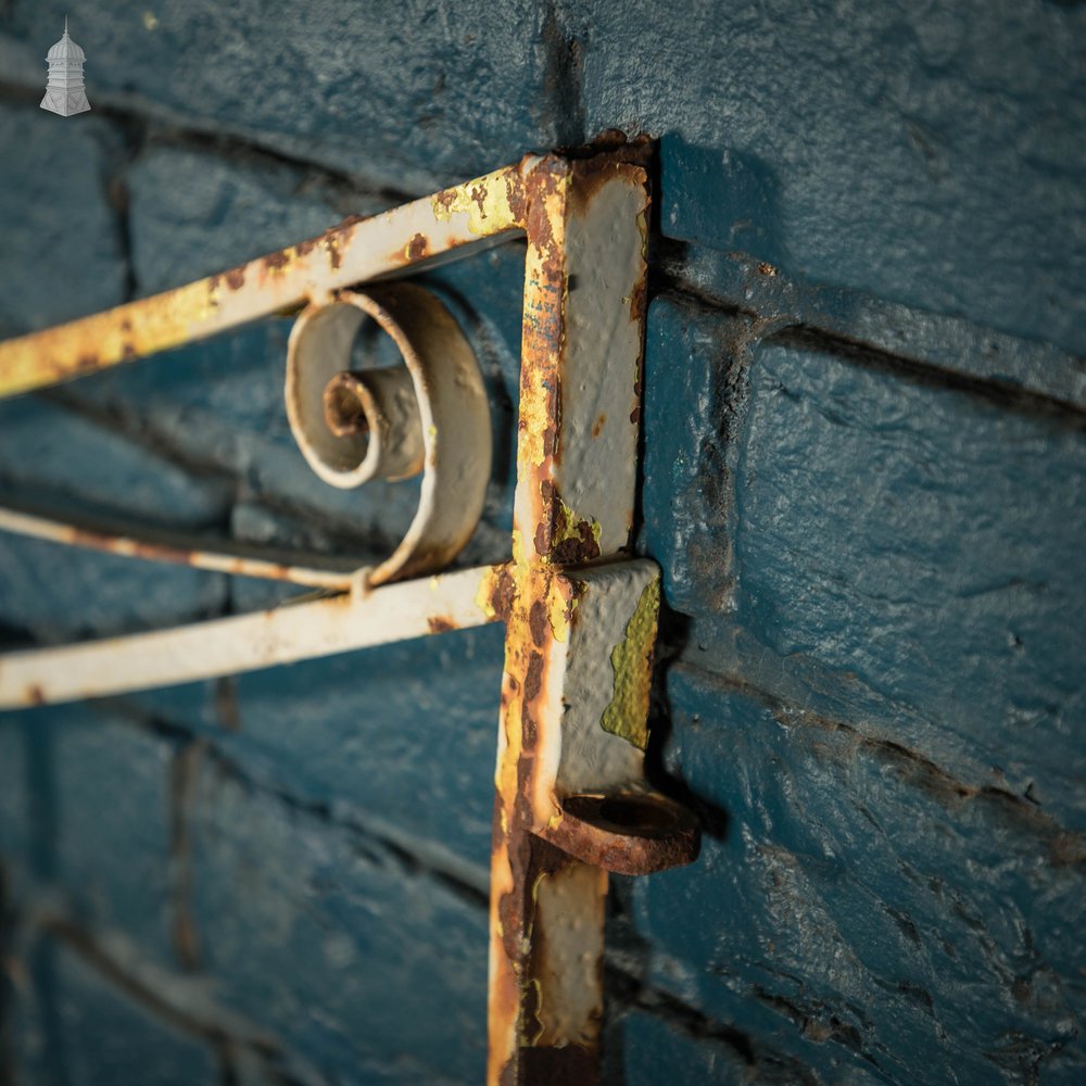 Driveway Gates, Wrought Iron Scroll Design with Distressed Paint Finish