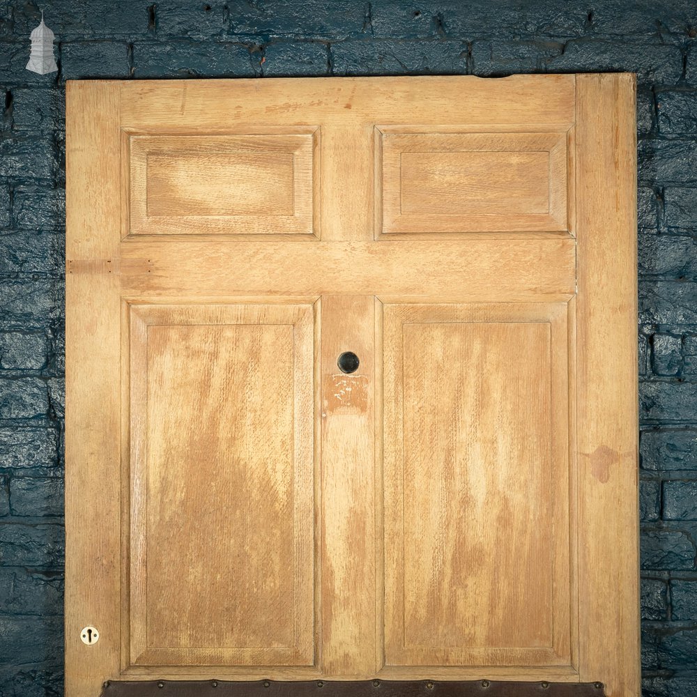 Oak Panelled Door, 8 Raised Panels with Leather Detail