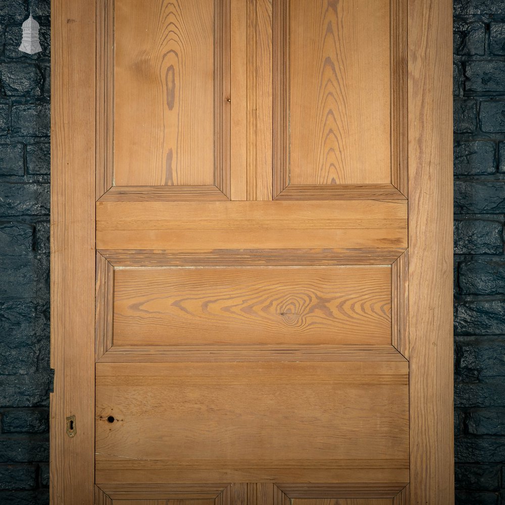 Pitch Pine Panelled Door, 5 Moulded Panel Victorian Style