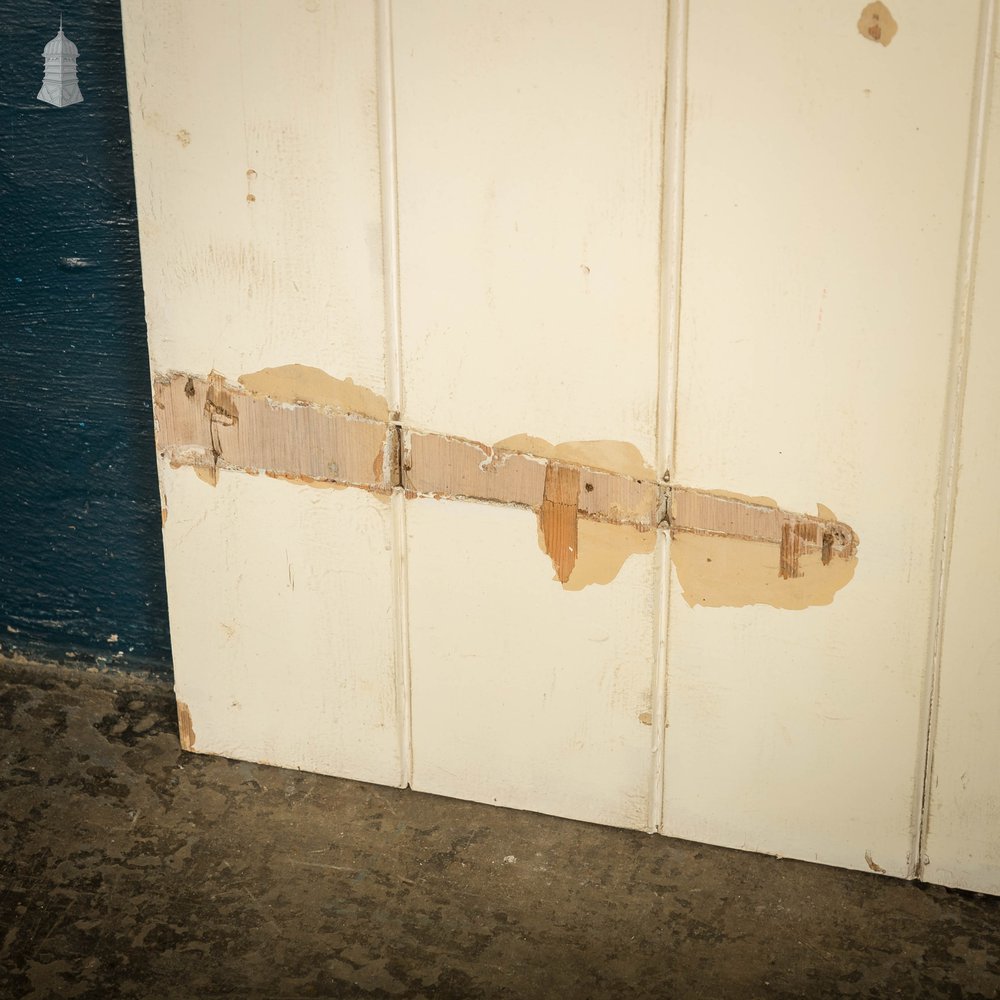 Pine Ledged Door, White Painted Beadboard