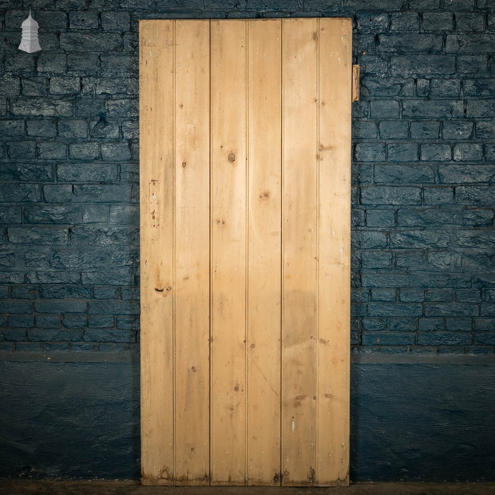 Pine Panelled Door, Moulded 2 Panel and Beadboard Plank