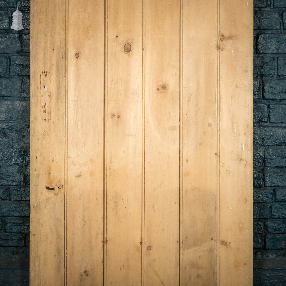 Pine Panelled Door, Moulded 2 Panel and Beadboard Plank