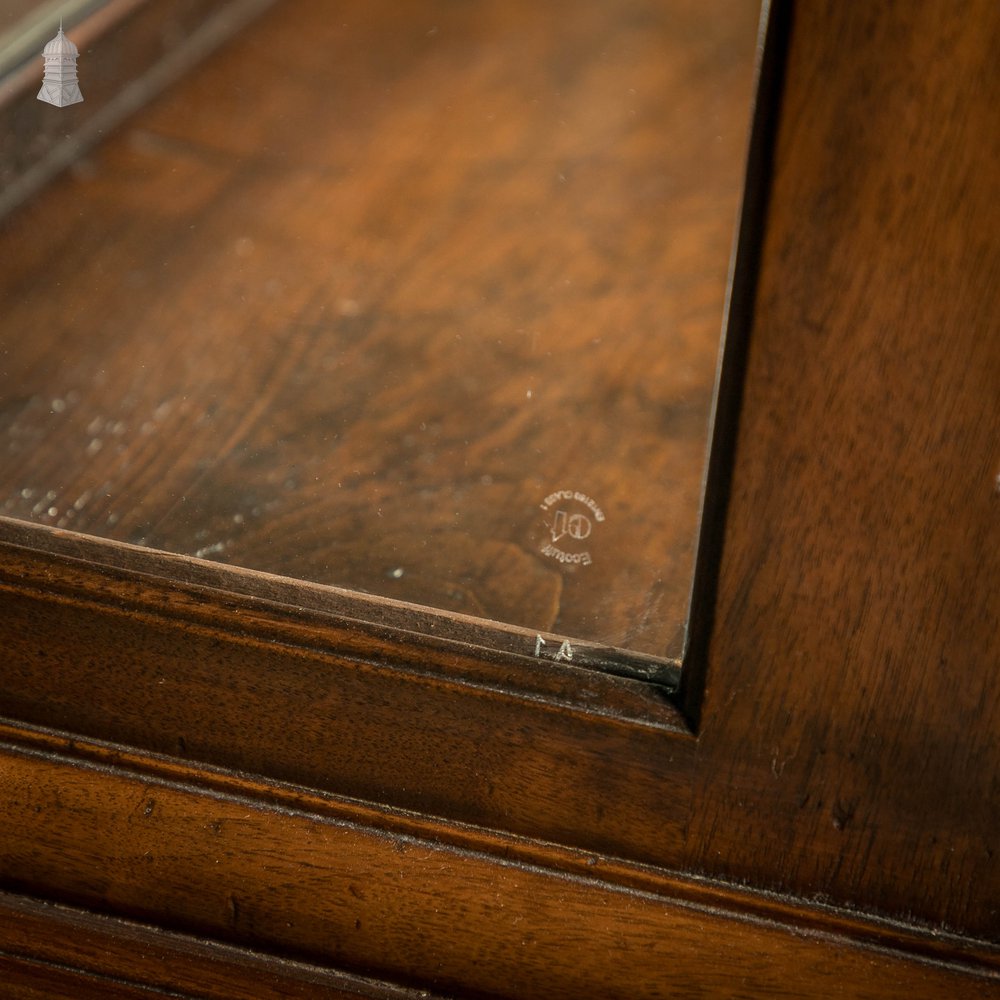 Museum Display Cabinet, 19th C Mahogany with Sliding Door and Mirrored Back