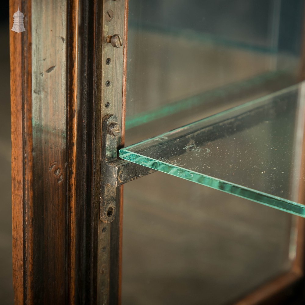 Museum Display Cabinet, 19th C Mahogany with Sliding Door and Mirrored Back