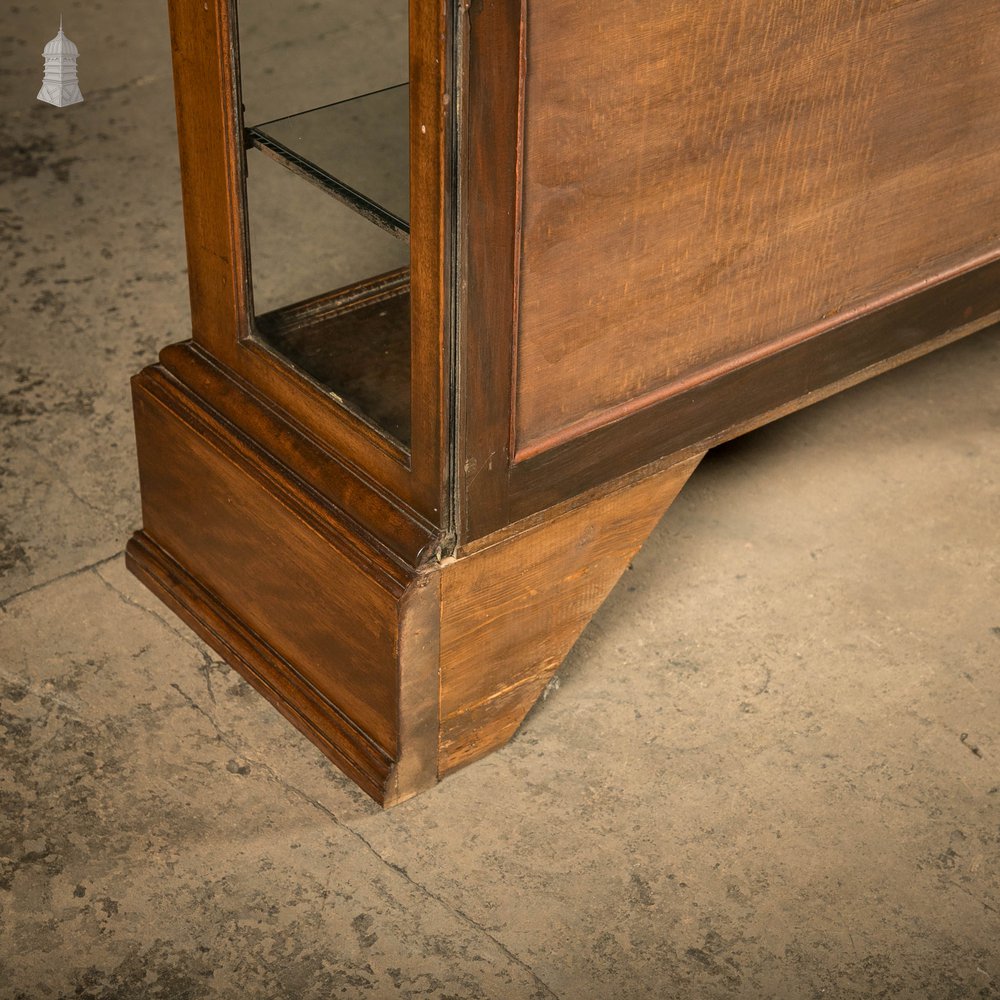 Museum Display Cabinet, 19th C Mahogany with Sliding Door and Mirrored Back