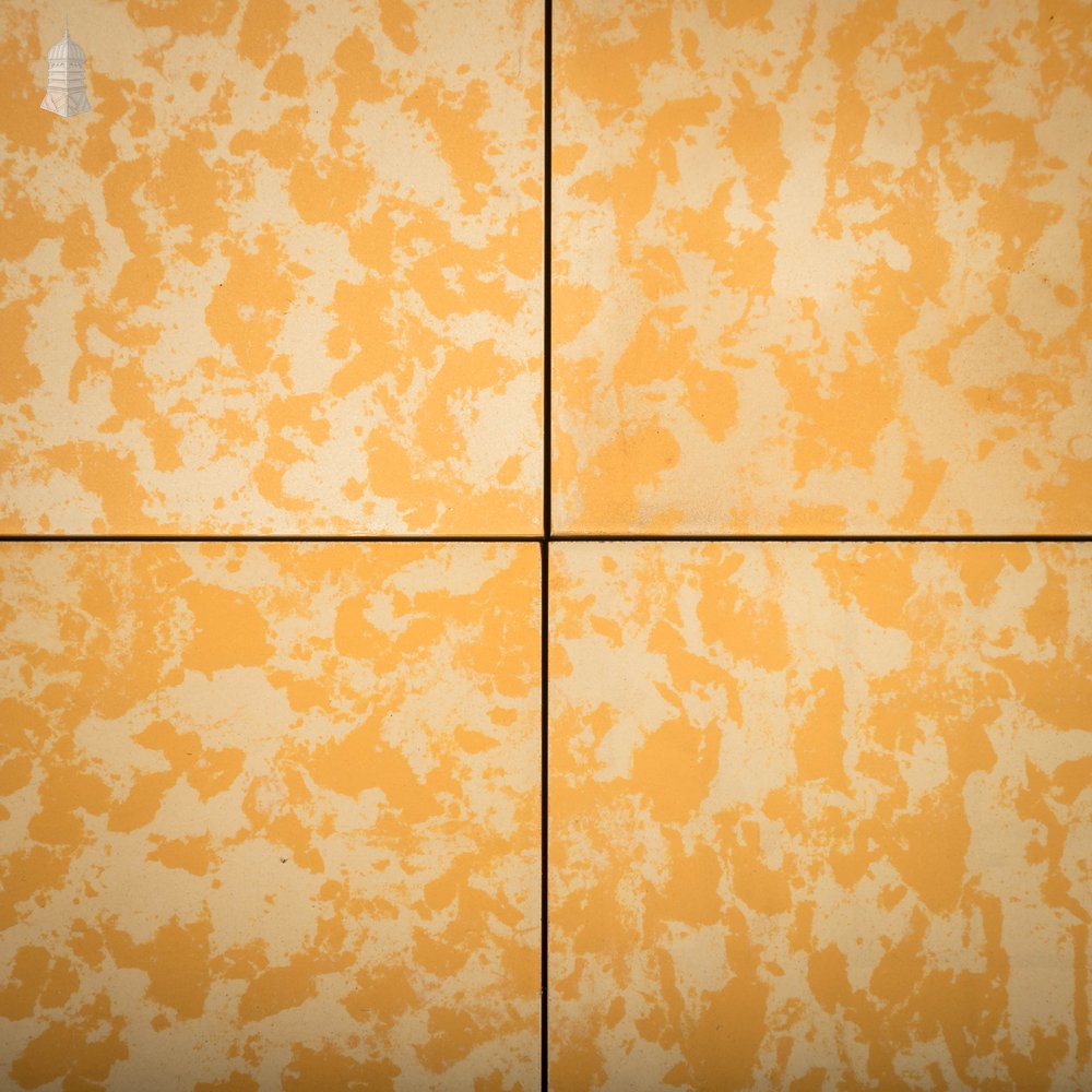 Patterned Decorative Tiles, Late 20th C Jasba Tiles Yellow and Cream Mottled Design, Batch of 309 – 6.9 Square Metres